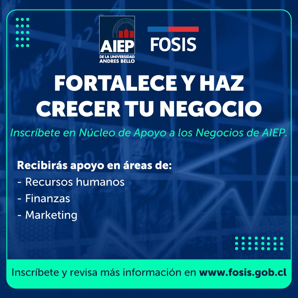 FOSIS y AIEP invitan a personas emprendedora a acceder a apoyo y asistencia técnica en materias tributarias