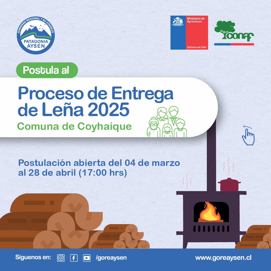 COYHAIQUE: EL LUNES 28 DE ABRIL SE INICIARÁ PROCESO DE ENTREGA DE LEÑA