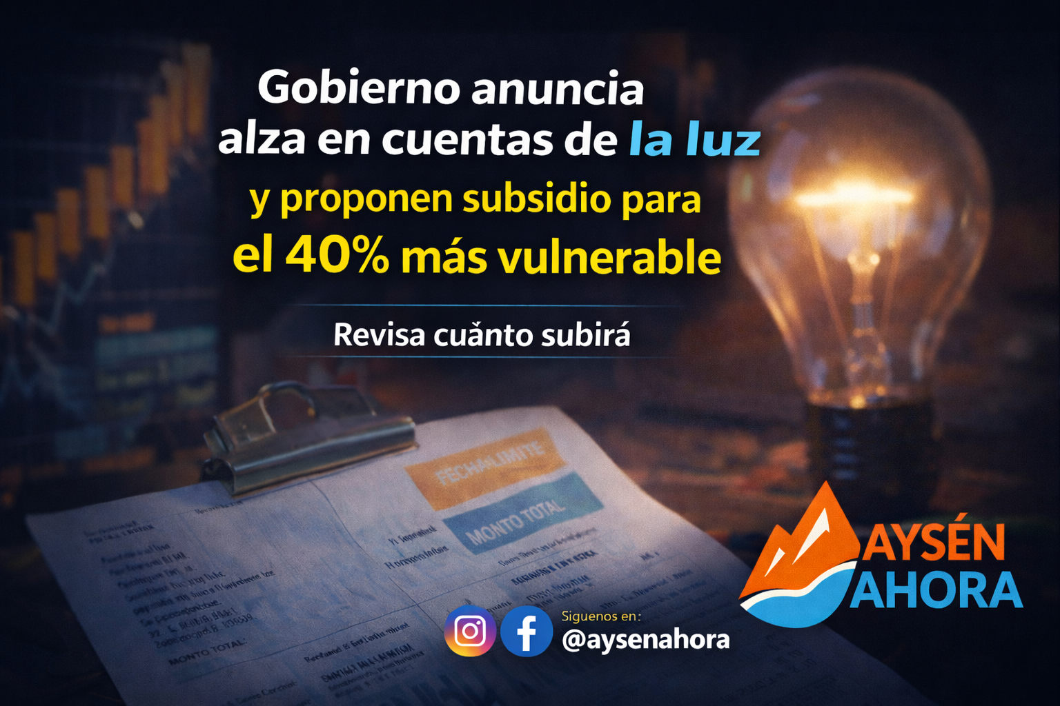 Gobierno propone subsidio eléctrico para mitigar alzas en cuentas de la luz