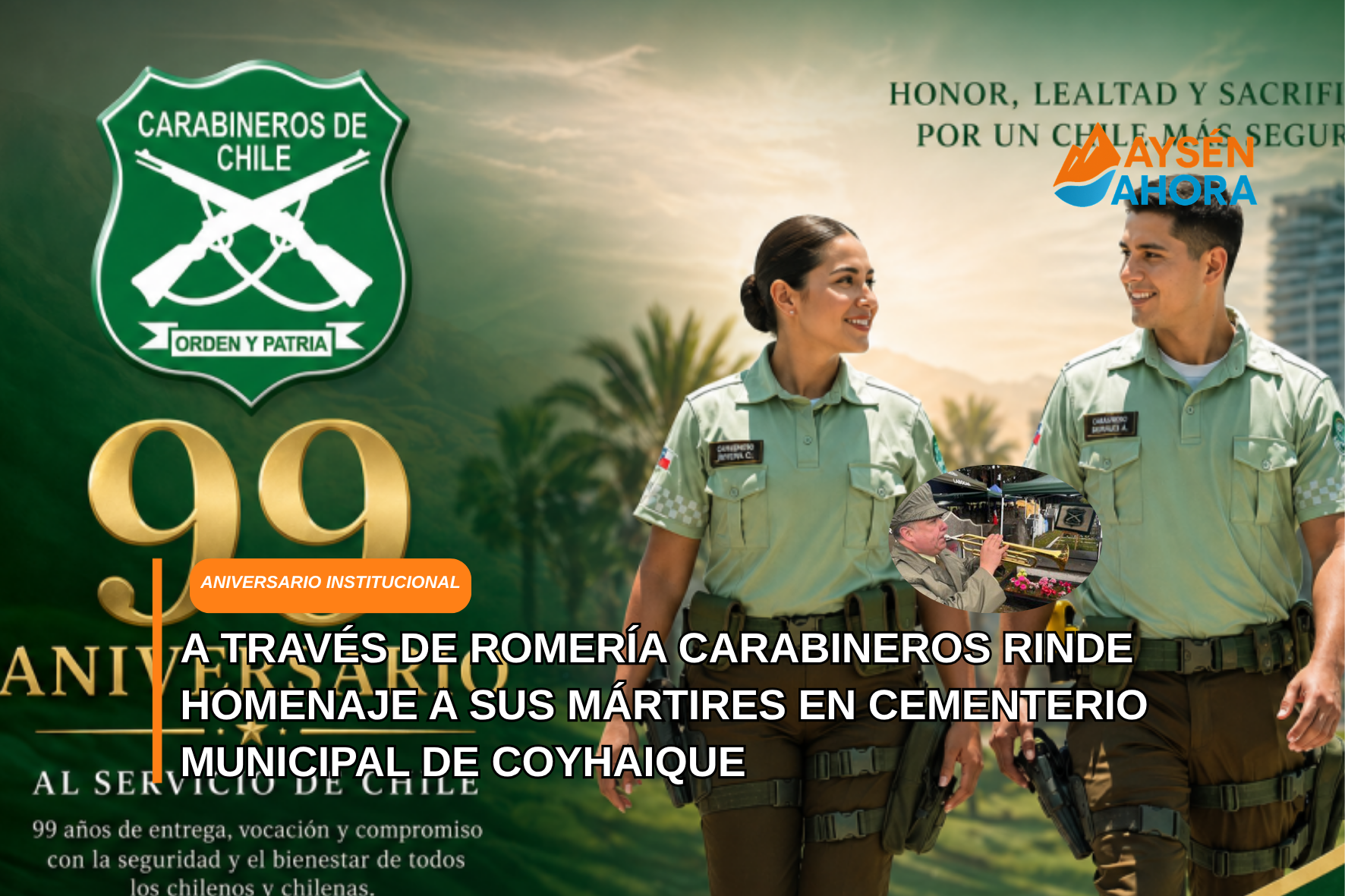 A través de romería Carabineros rinde homenaje a sus mártires en Cementerio Municipal de Coyhaique