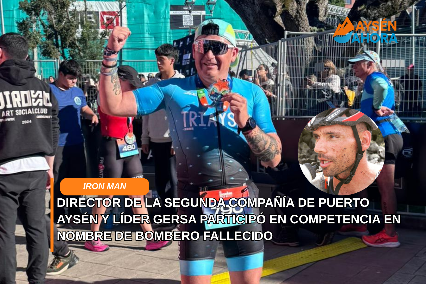 Director de la Segunda Compañía de Puerto Aysén y Líder GERSA participó en competencia IRONMAN 70.3 en nombre de bombero fallecido