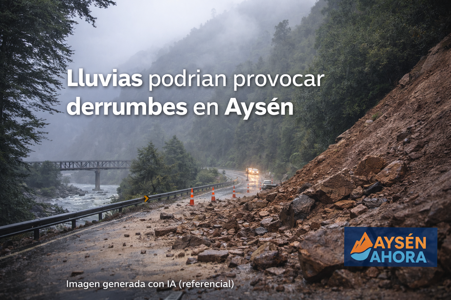 Lluvias podrían generar deslizamientos en Aysén: llaman a extremar precauciones en distintas zonas de la región