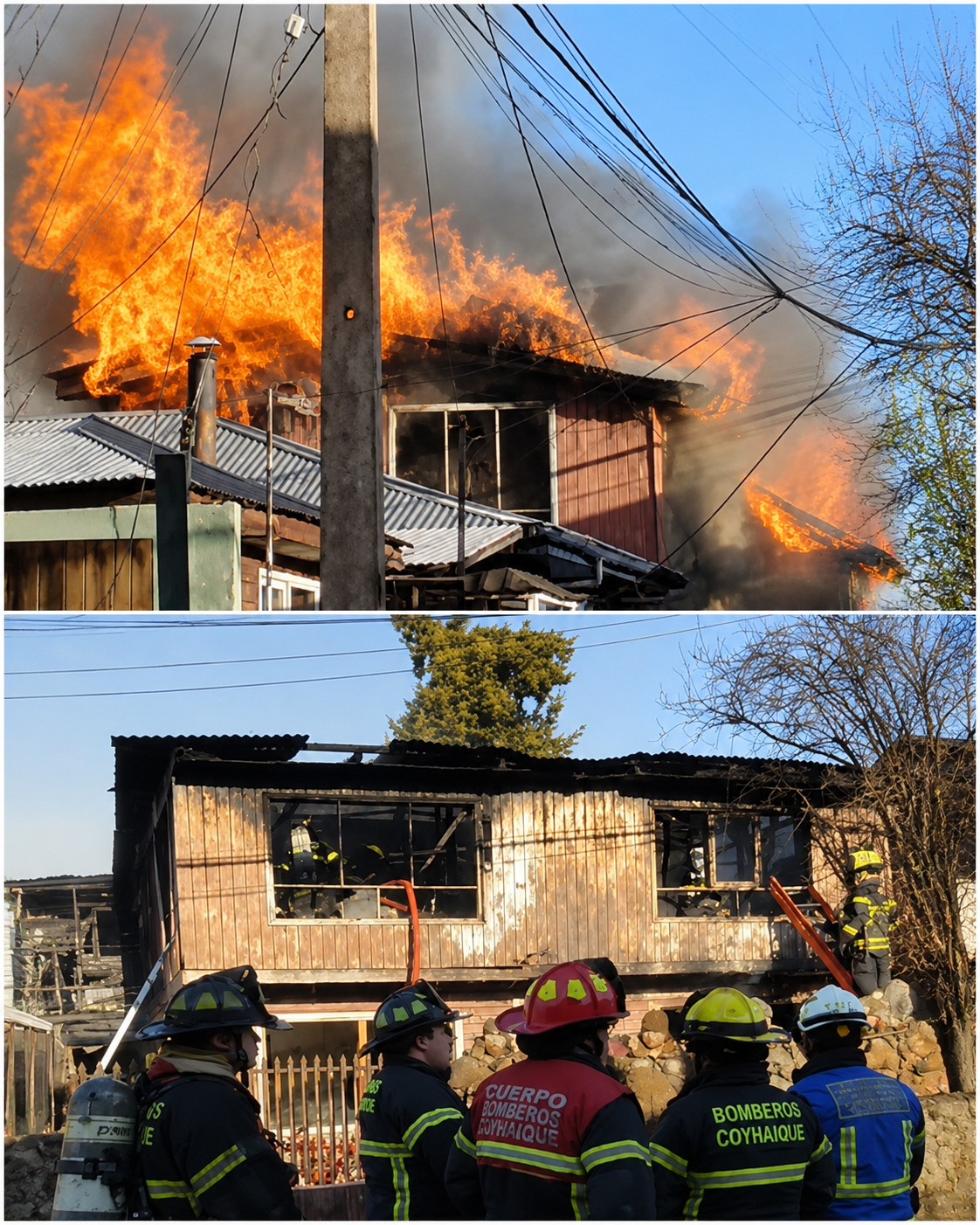 Tragedia en Coyhaique: incendio cobra la vida de dos jóvenes de 8 y 18 años