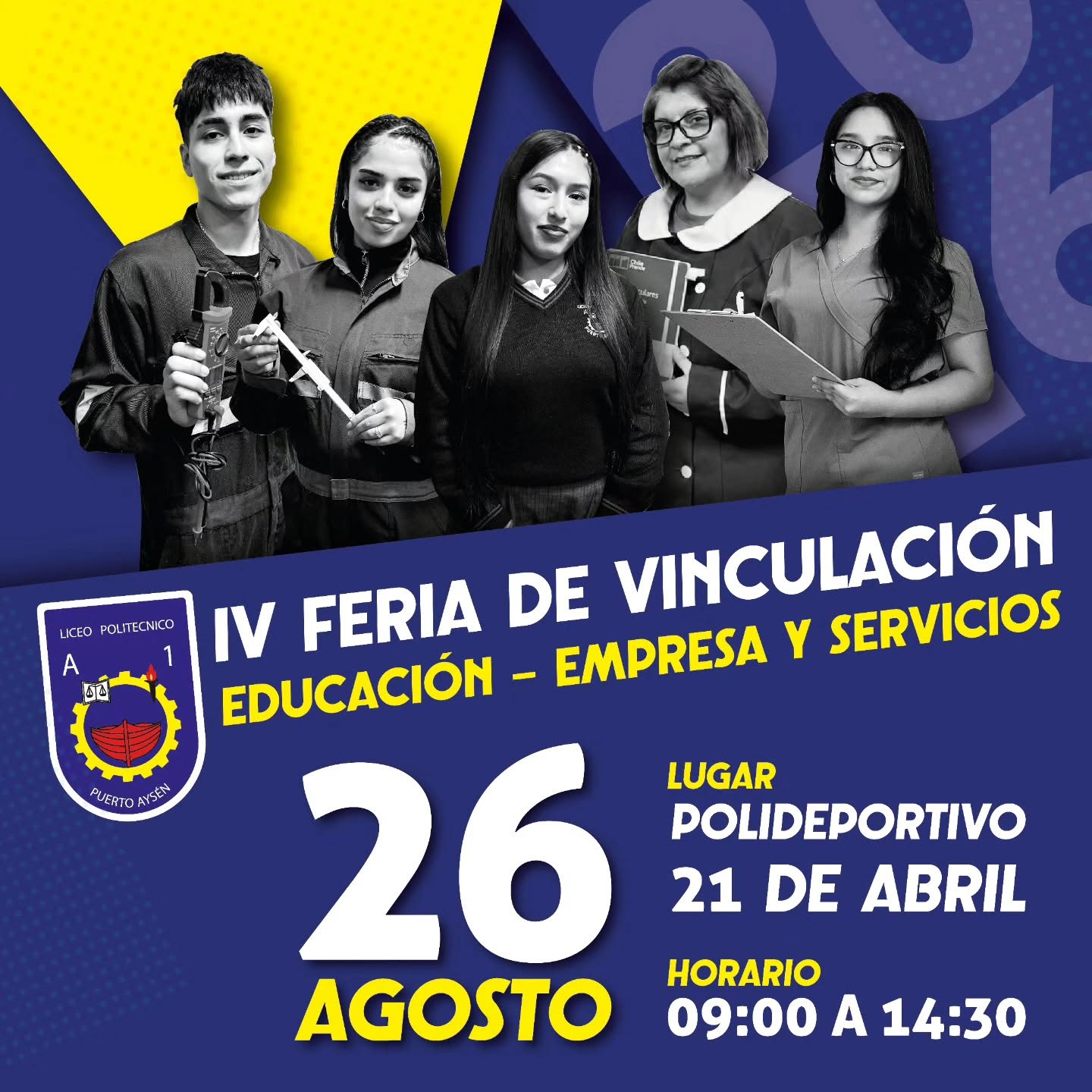 Más de 40 stands darán vida este miércoles a la IV Feria de Vinculación Educación–Empresa y Servicios en Puerto Aysén