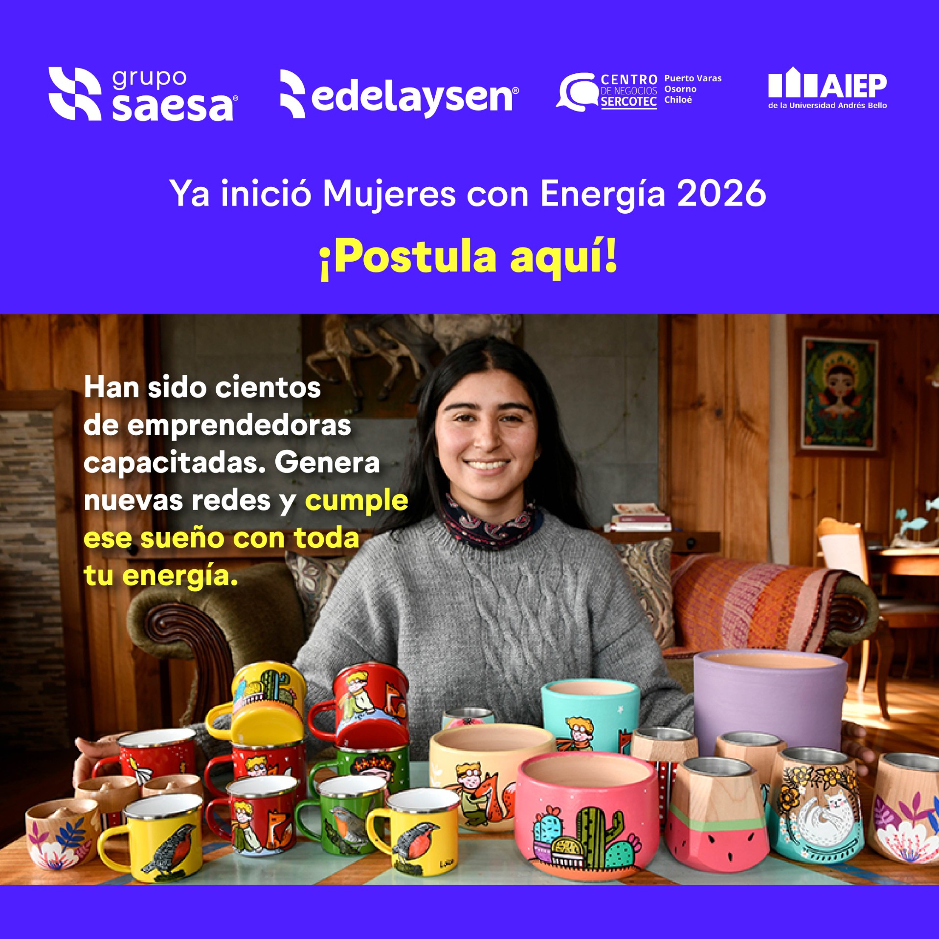 Edelaysen invita a emprendedoras de la Región de Aysén a postular a la 12ª Academia “Mujeres con Energía”