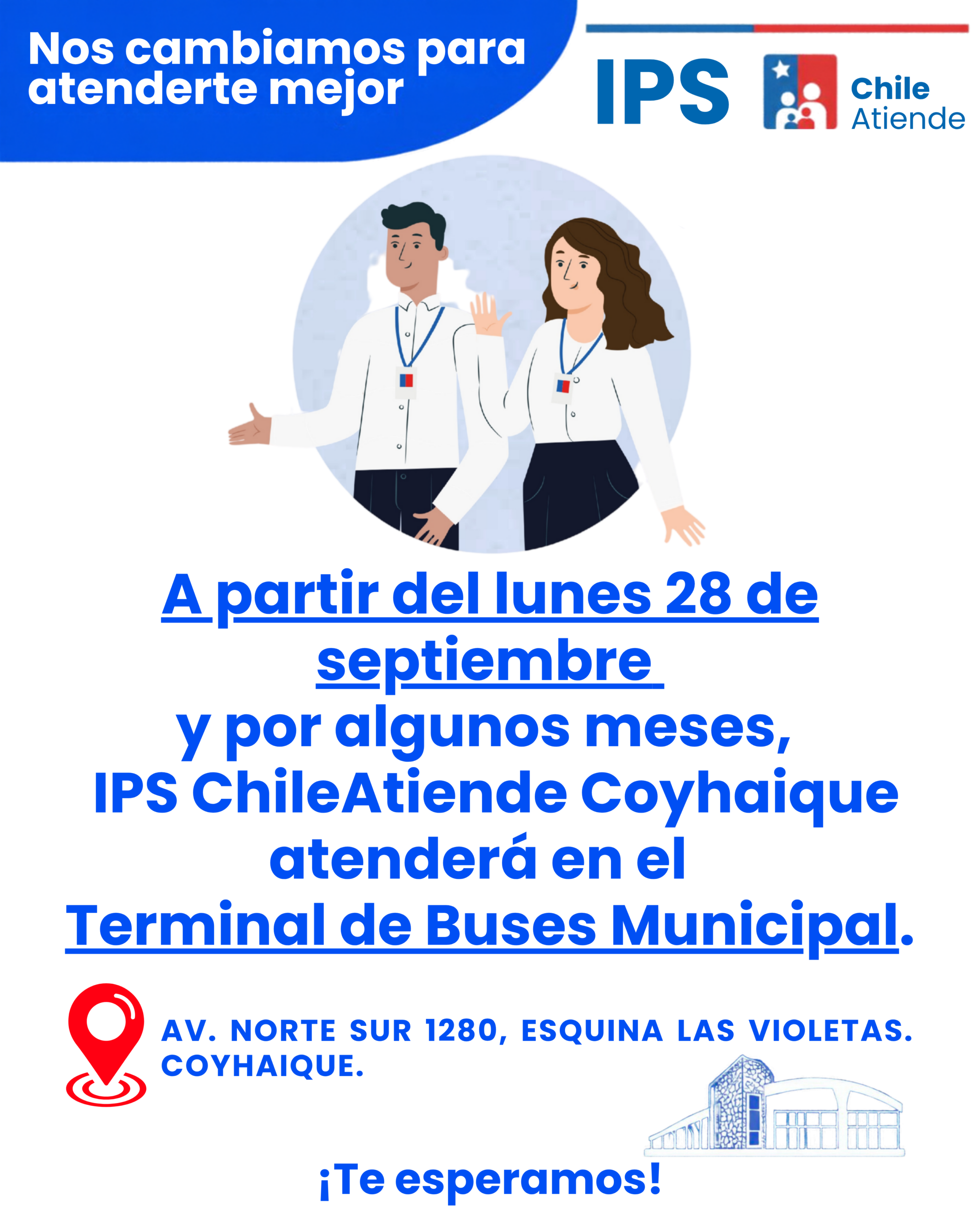 IPS ChileAtiende se traslada temporalmente al Terminal de Buses de Coyhaique